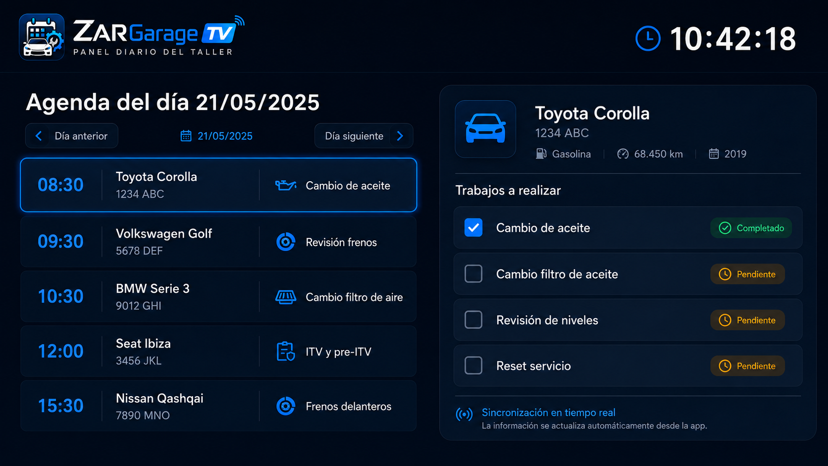 Agenda diaria en ZARGarage TV